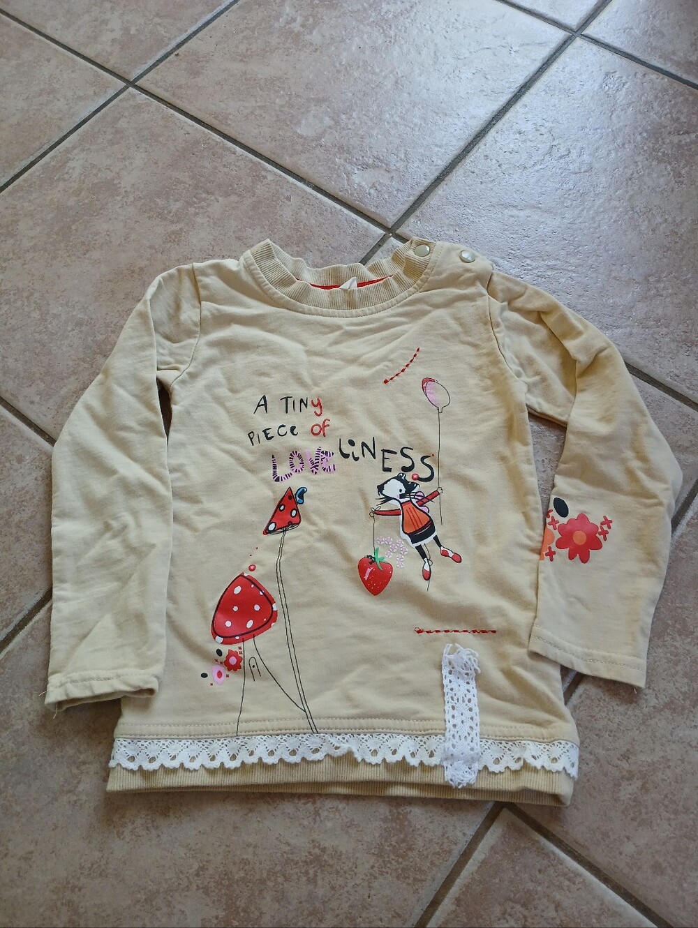 Girls Cottagecore Strawberry Mouse Mushroom Sweater